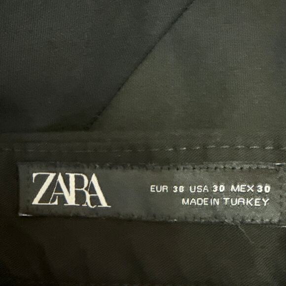 Zara Women's Black Straight Leg High Waist Ankle Career Trousers Dress Pants 30 - Picture 4 of 5